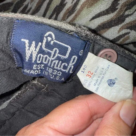 Vintage Woolrich Mens Shadow Bark Camo Wool Hunting Pants Made In